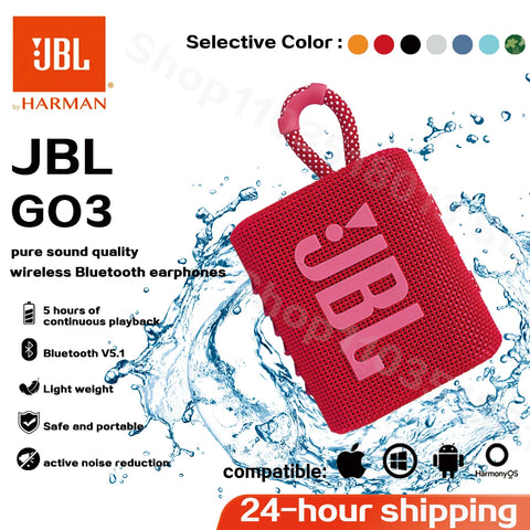 Original JBL GO 3 Wireless Waterproof Portable Bluetooth Speaker