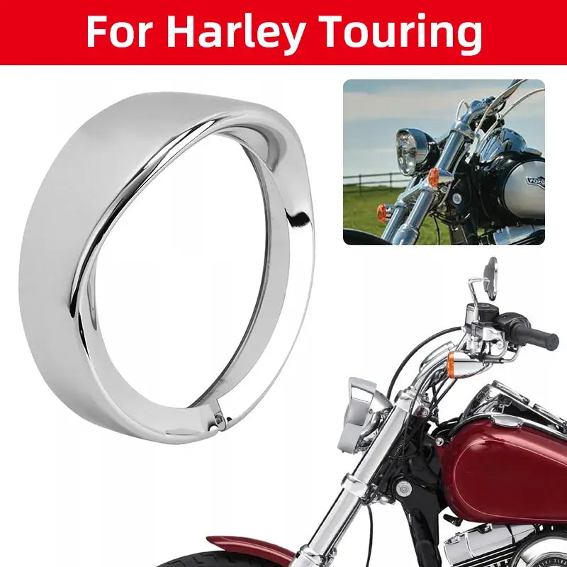 Motorcycle Headlight Trim Visor Ring 7’’ Bezel 4.5’’ LED Head Lamp For Harley Touring Road King Electra Glide