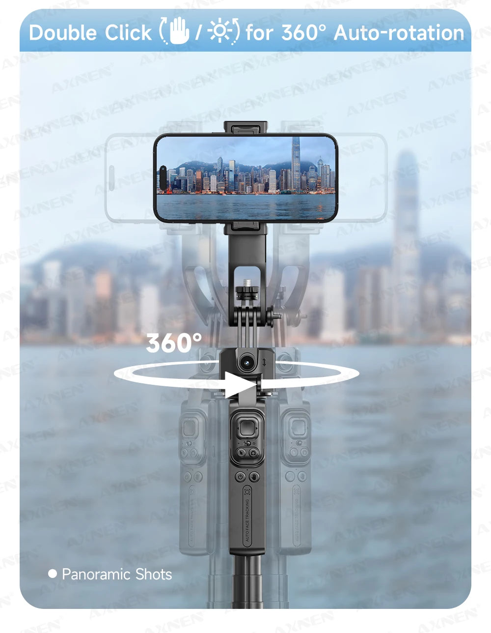 AI Face Tracking Tripod Selfie Stick with Bluetooth Remote