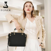 Foxer Large Capacity Cross-body Women Leather Shoulder Bag