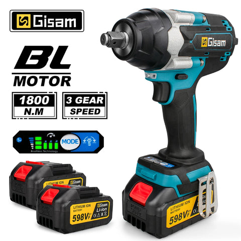 1800N.M Torque Brush-less Electric Impact Wrench 1/2 inch Lithium-Ion