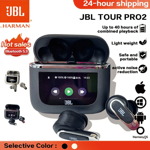 Original JBL Tour PRO 2 Stereo Earbuds sports with Smart LCD Screen HK version