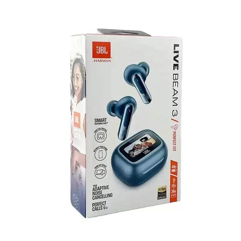 JBL Live Beam 3 True wireless noise cancelling enclosed earbuds, 6 microphones for perfect communication, IP55 waterproof
