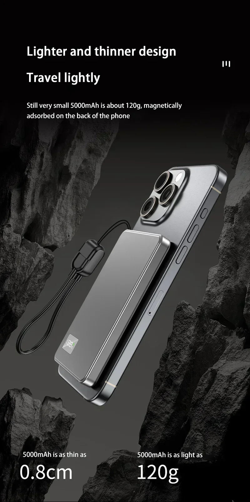 Magnetic Wireless Power Bank 50000mAh PD22.5W Fast Charge