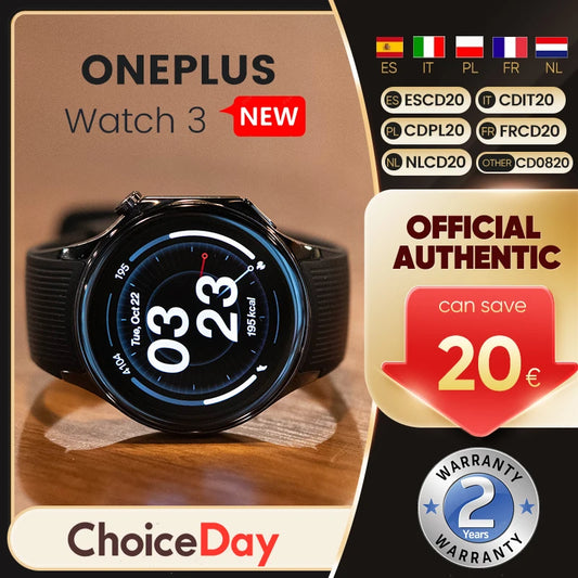 Versione globale OnePlus Watch 3 Smart Watch Display LTPO AMOLED da 1,50 pollici Processore Snapdragon W5 GPS a doppia frequenza Wear OS