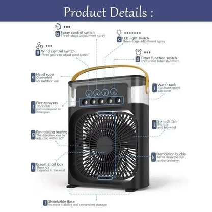 3 In 1 Portable Humidifier Air Conditioner Household Fan