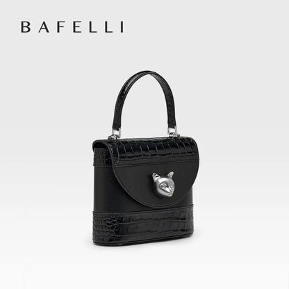 Bafelli Women's New Cross body Crocodile Grain Leather Handbag