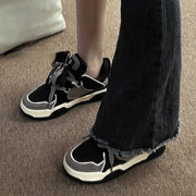 Scarpe da ginnastica vintage con plateau, scarpe sportive da donna casual
