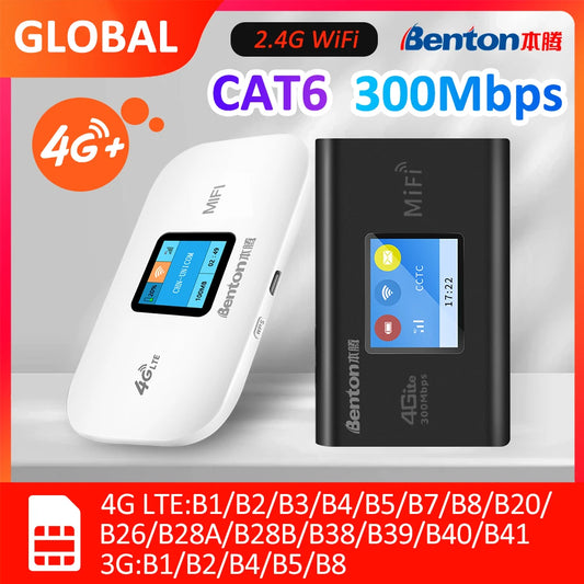 Hotspot Wi-Fi mobile per esterni Benton 4G+ 5G con slot per scheda SIM per Europa, America e Asia