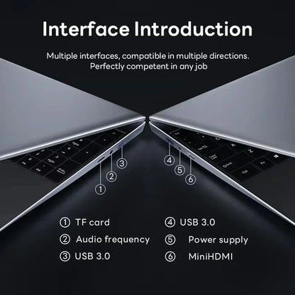 Notebook 15.6 Inch Laptop Windows 11 Intel Core Fingerprint Unlock For Study And Office Services