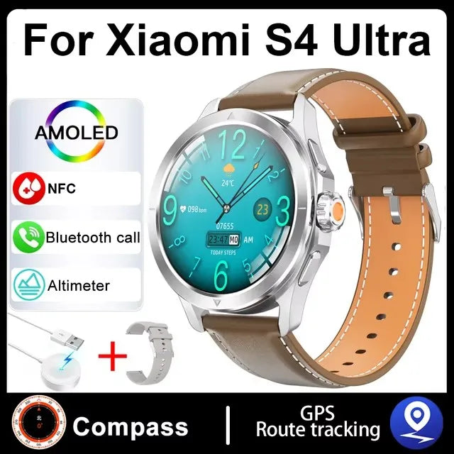 Smartwatch For Xiaomi S4 Ultra 1.53 inch AMOLED NFC GPS Compass Heart rate Tracking