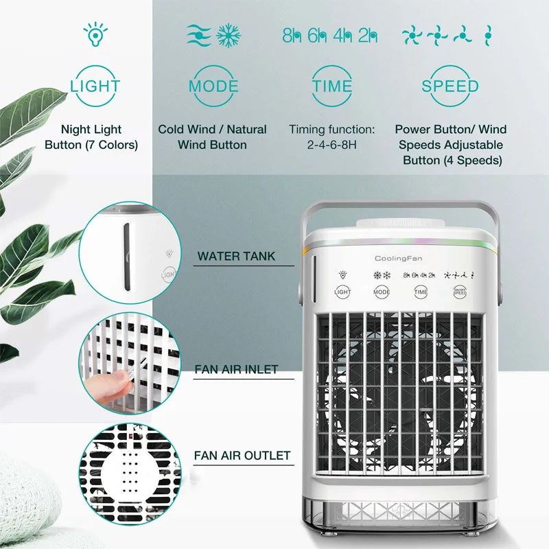 Small Electric Portable Air Conditioning Fan With Water And Ice For Office/Home Use