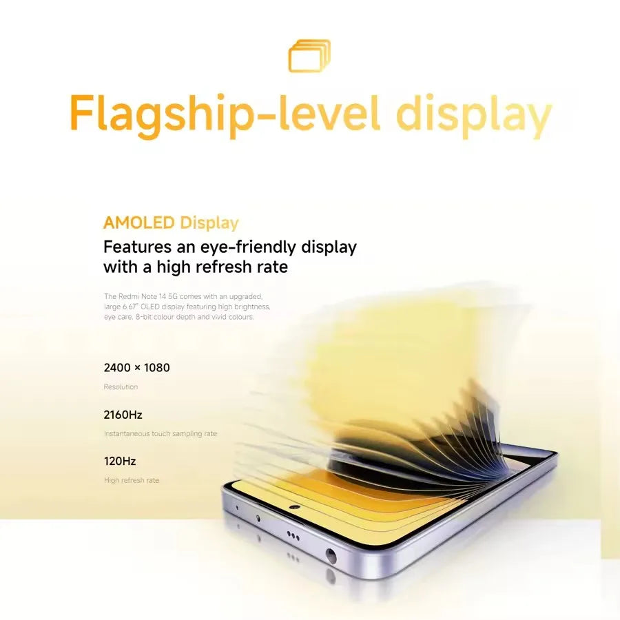 Xiaomi Redmi Note 14 Smartphone 5G 8GB/256GB MediaTek Dimensity 7025-Ultra 6.67" AMOLED Display 108MP Triple Camera