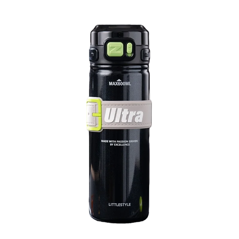 leakproof vacuum thermos with one hand open lid
