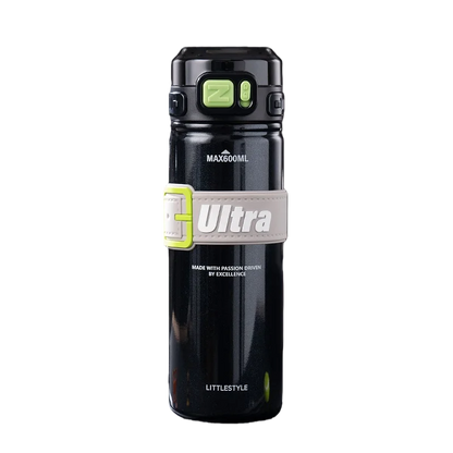 leakproof vacuum thermos with one hand open lid
