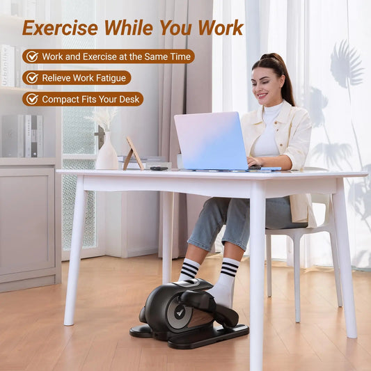 compact under desk bike elliptical for office fitness