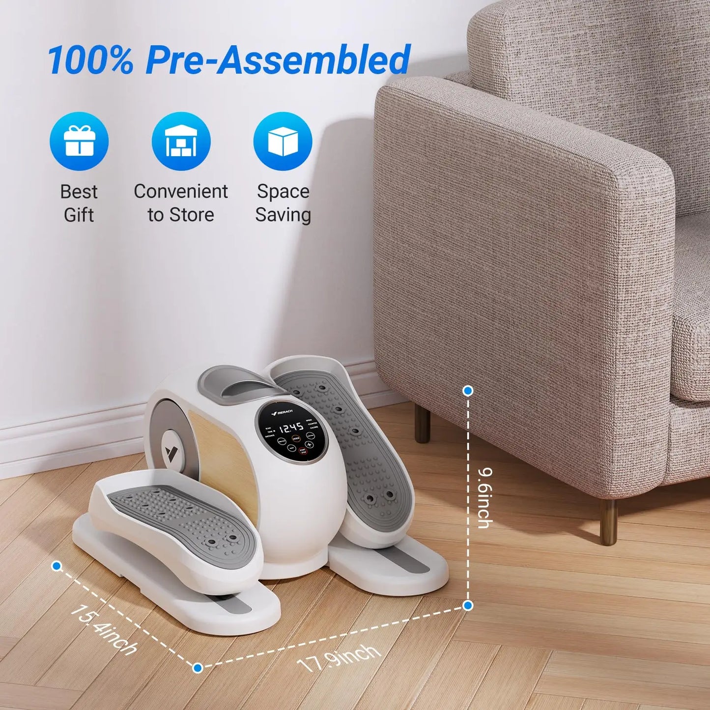 mini elliptical machine with 12 speed levels LCD monitor
