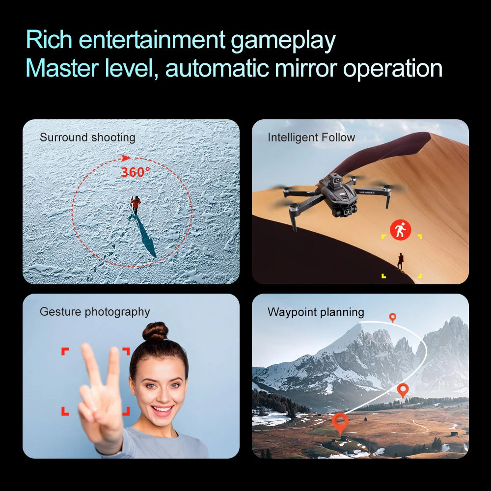 8k hd camera drone with lcd remote and long distance transmission
