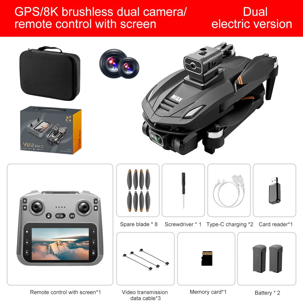 long flight time drone with 8k video recording and smart tracking