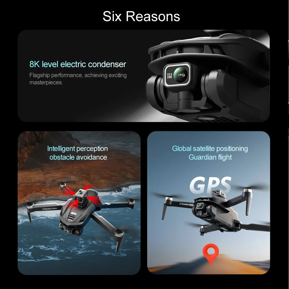 v168 max 8k gps drone with screen remote controller