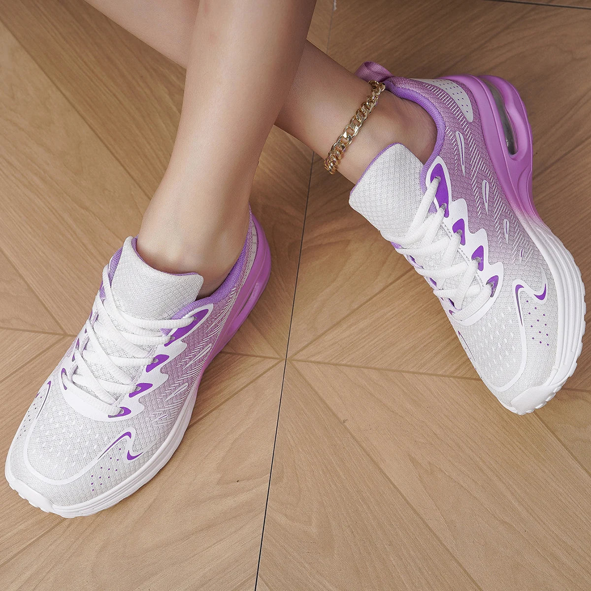 women air cushion sneakers breathable mesh walking shoes