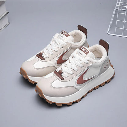 women chunky platform sneakers retro casual shoes