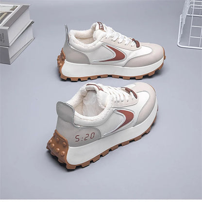 women chunky platform sneakers retro casual running shoes
