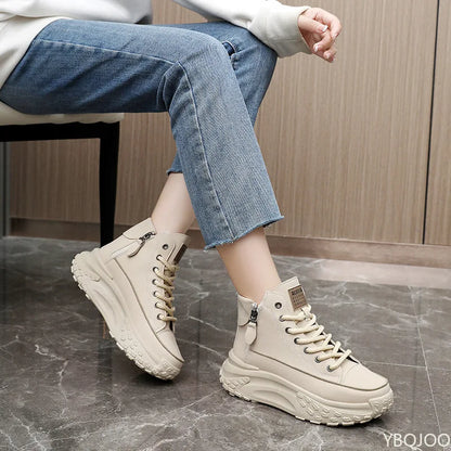 height increasing sneakers women pu upper design