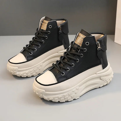 Trending women fashion high top sneakers