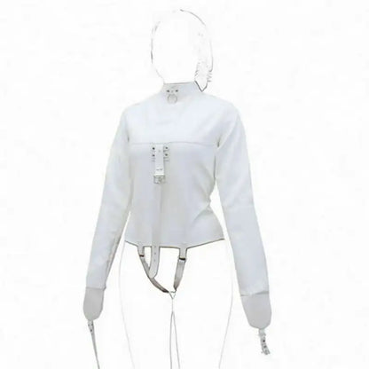 halloween straight jacket cosplay outfit adjustable buckles