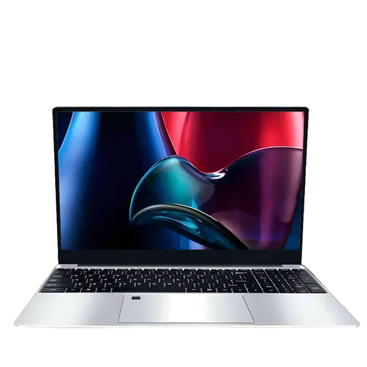 Laptop with Windows 11 branding on a white background