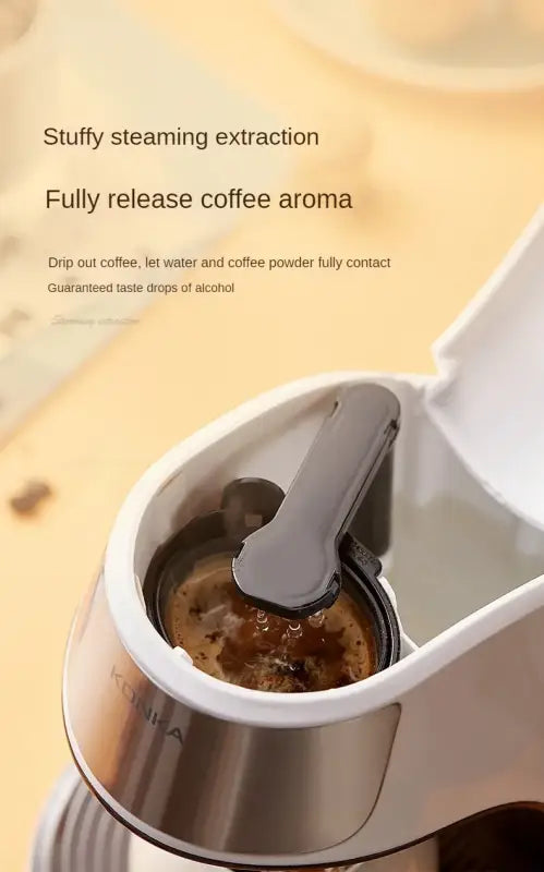 compact coffee brewer with temperature control safety