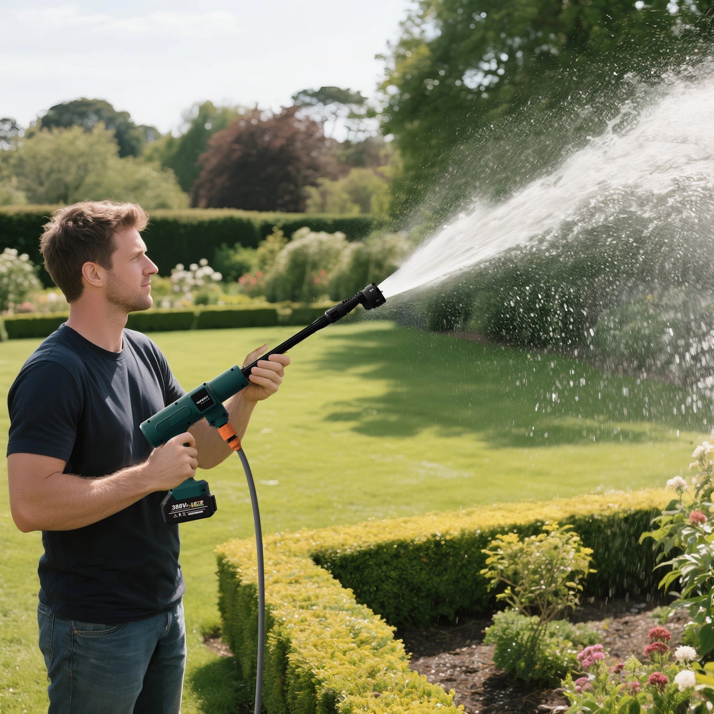 cordless car washer with long hose outdoor use