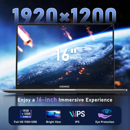 Acemagic 16" Ultra Slim Laptop Intel  Windows 11 16 GB RAM 512 GB SSD Display