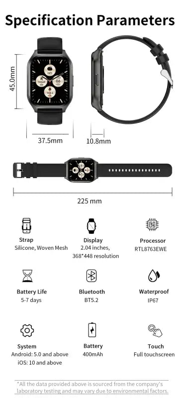 Amoled Smart Watch - black