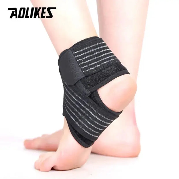 AOLIKES 1 Pair Elastic Strap Ankle Support Brace Badminton Basketball Football Taekwondo Fitness Heel Protector Gym Equipment - laurichshop