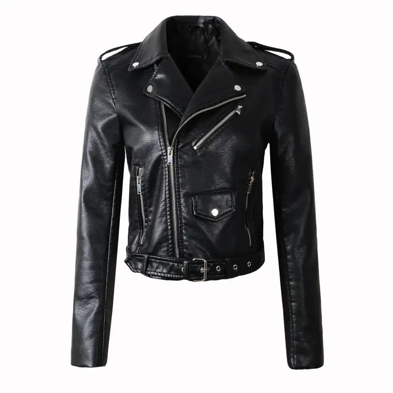 Autumn Motorcycle leather jackets - F607 black / S