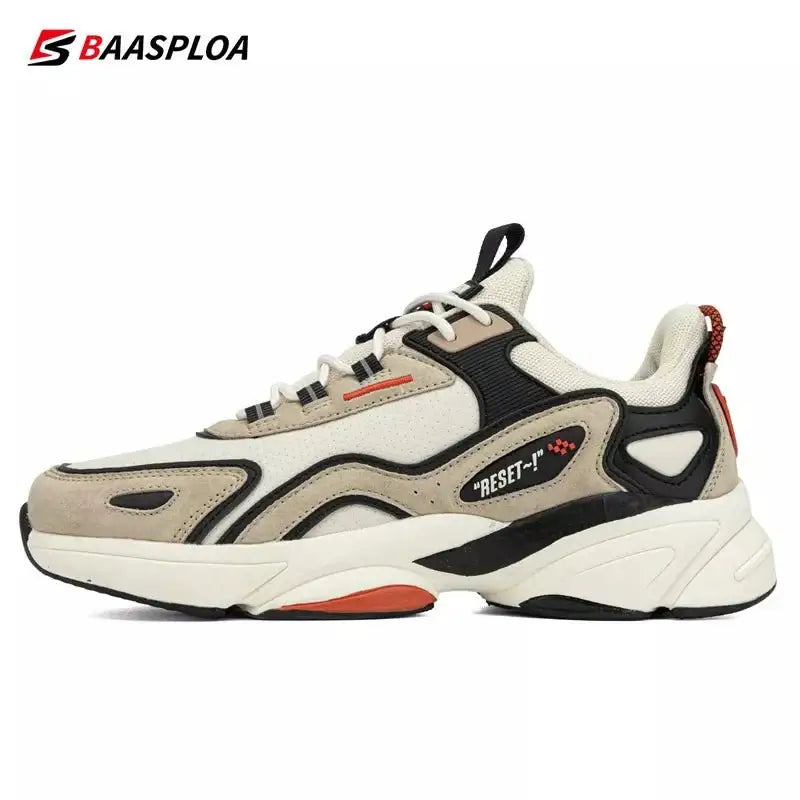 Baasploa Lightweight Running Shoes For Men 2023 Men’s Designer Leather Casual Sneakers Lace Up Male Outdoor Sports