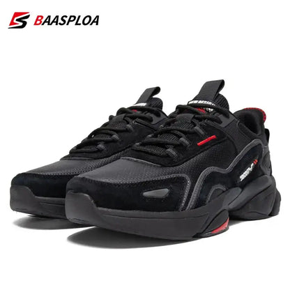 Baasploa Lightweight Running Shoes For Men 2023 Men’s Designer Leather Casual Sneakers Lace Up Male Outdoor Sports