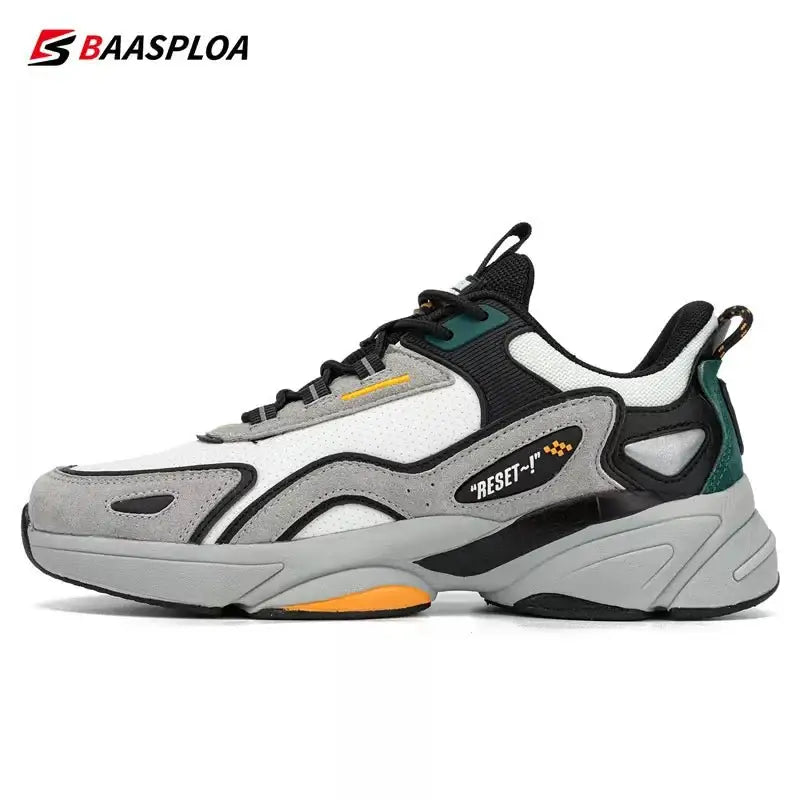 Baasploa Lightweight Running Shoes For Men 2023 Men’s Designer Leather Casual Sneakers Lace Up Male Outdoor Sports