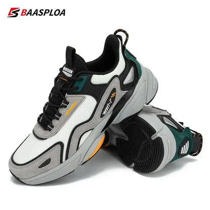 Baasploa Lightweight Running Shoes For Men 2023 Men’s Designer Leather Casual Sneakers Lace Up Male Outdoor Sports