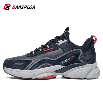 Baasploa Lightweight Running Shoes For Men 2023 Men’s Designer Leather Casual Sneakers Lace Up Male Outdoor Sports