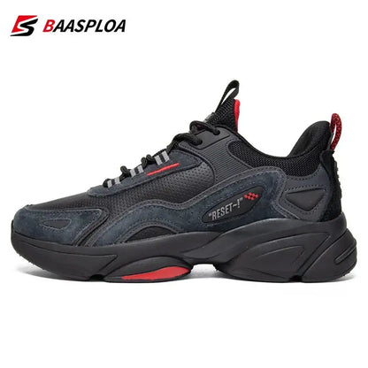 Baasploa Lightweight Running Shoes For Men 2023 Men’s Designer Leather Casual Sneakers Lace Up Male Outdoor Sports