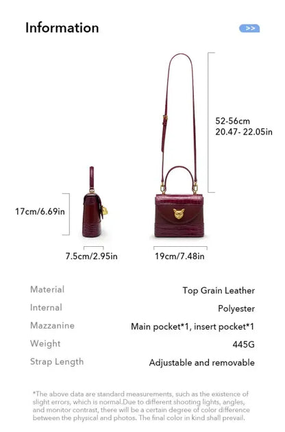 Bafelli Women's New Cross body Crocodile Grain Leather Handbag laurichshop