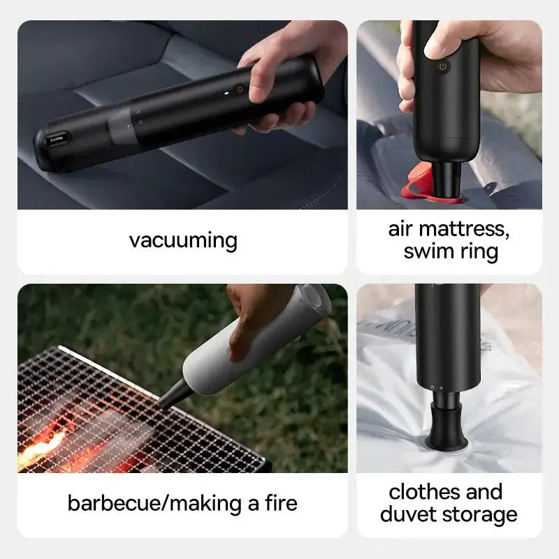 Baseus 4in1 12000Pa Car Vacuum Cleaner Air Pump Wireless Mini Portable Powerful Automotive