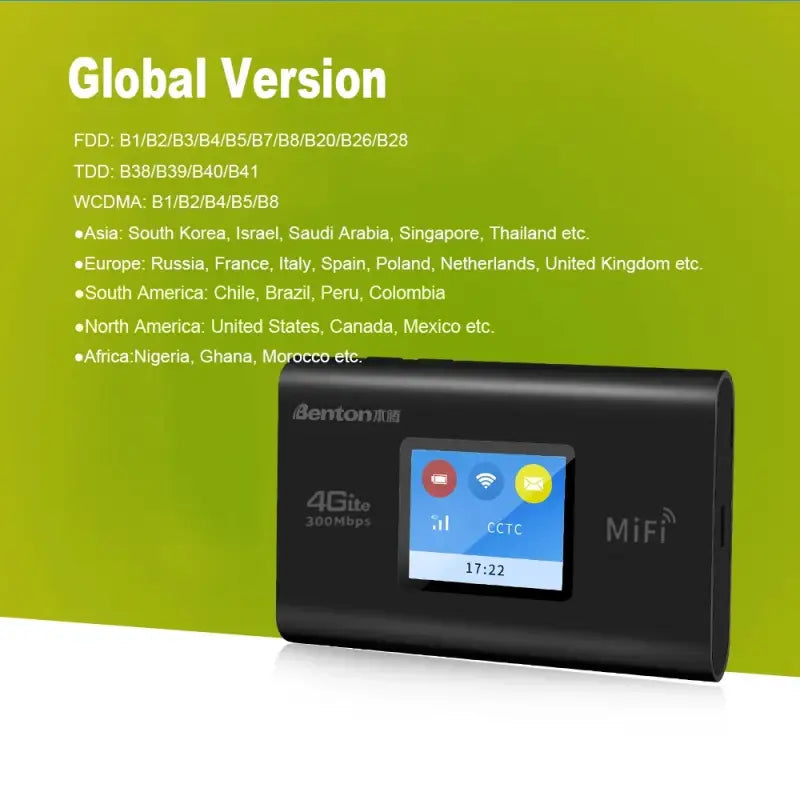 Benton 4G+ 5G Outdoor Mobile Wifi Hot-spot with SIM Card Slot For Europe America And Asia