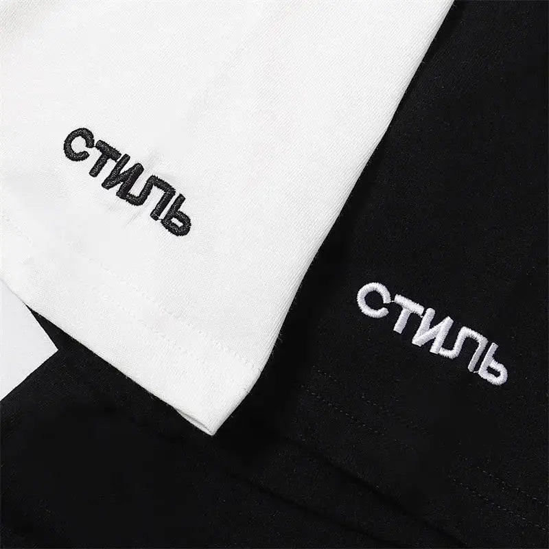 Best Top Quality Elegant Men's Classic Simple Oversize Letters Embroidery T-Shirt