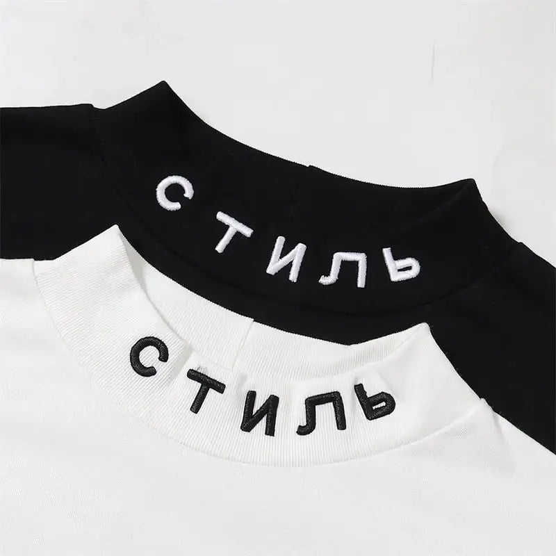 Best Top Quality Elegant Men's Classic Simple Oversize Letters Embroidery T-Shirt
