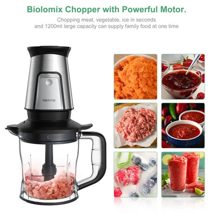 BioloMix 3-in-1 Multifunctional Food Processor 700W Portable Juicer Blender