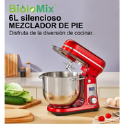 BioloMix 6L Kitchen Food Stand Mixer 1200W DC Quiet Motor